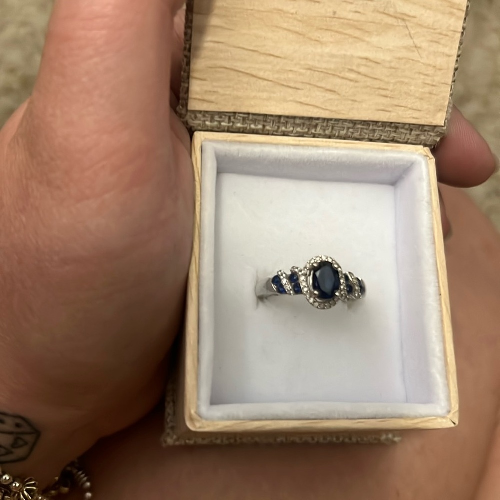 Lab Created Blue Sapphire Ring - image 3